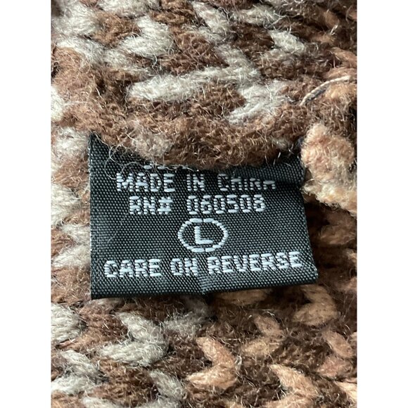 Angie L Womens Striped Knit Button-Front Cardigan Sweater Brown/Red - Picture 3 of 5